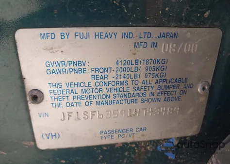 2001 Subaru Forester L из США, поврежденный, VIN JF1SF63591H743489